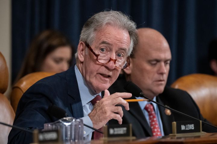 House Ways and Means Committee Chairman Richard Neal (D-Mass.) is joined at right by Rep. Tom Reed (R-N.Y.) at a hearing May 9. Neal issued subpoenas for six years of President Donald Trump's tax returns.
