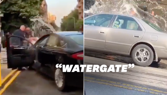 Ces policiers arrosés à New York ne réagissent pas, Trump attaque le