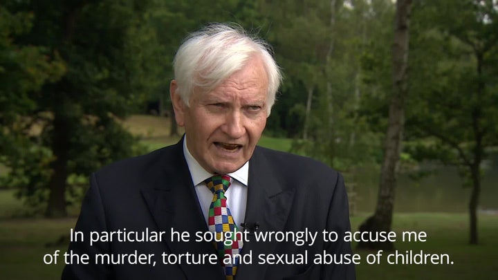 Harvey Proctor making a statement after the conviction of Beech earlier this week.