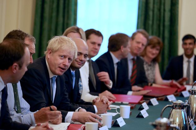 Boris Johnson with his newly-appointed Cabinet on Thursday 