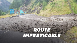 Les images du déluge de grêle qui a arrêté la 19e étape du Tour de