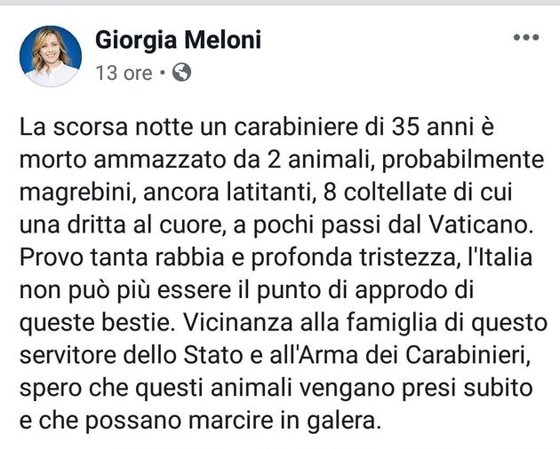 Giorgia Meloni ovvero Dagli al