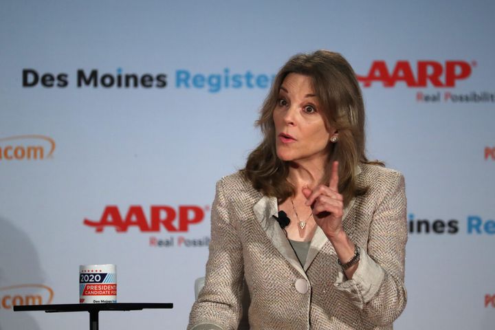 Democratic presidential candidate Marianne Williamson defended a tweet from last year in which she criticized antidepressants.