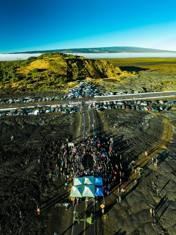 In the last two weeks, nearly 2,000 people have visited or joined the protests on Mauna Kea. <a href="https://www.instagram.com/valenahlo/" target="_blank" role="link" class=" js-entry-link cet-external-link" data-vars-item-name="Photographer Valen Ahlo" data-vars-item-type="text" data-vars-unit-name="5d2f9120e4b004b6adaa8b0f" data-vars-unit-type="buzz_body" data-vars-target-content-id="https://www.instagram.com/valenahlo/" data-vars-target-content-type="url" data-vars-type="web_external_link" data-vars-subunit-name="article_body" data-vars-subunit-type="component" data-vars-position-in-subunit="10">Photographer Valen Ahlo</a> took aerial photos of the protest in the first days of it.