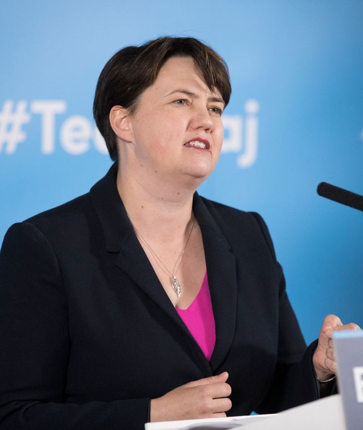 Scottish Conservative leader Ruth Davidson introduces Sajid Javid as he launches his campaign to become leader of the Conservative and Unionist Party and Prime Minister in central London.