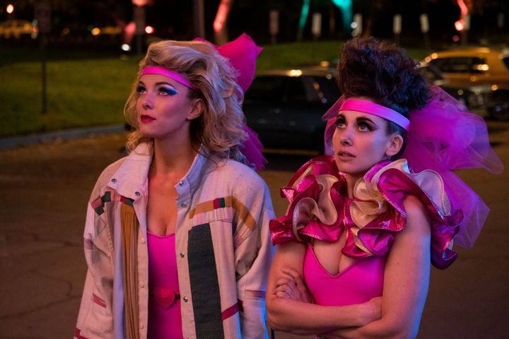 Betty Gilpin and Alison Brie as '80s wrestlers in the new season of "GLOW."