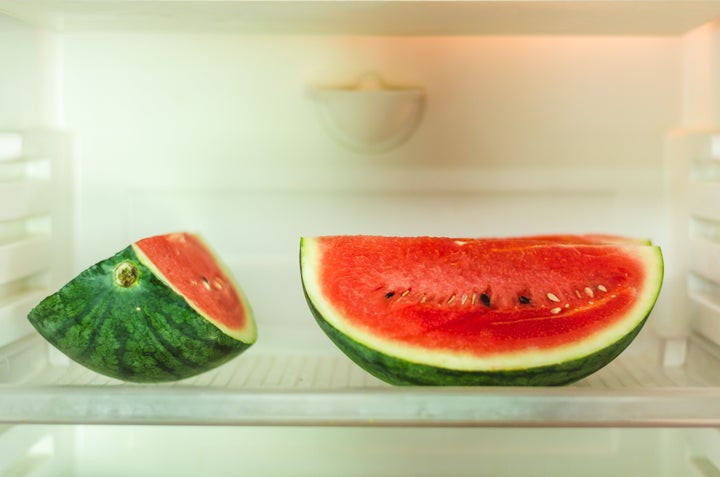 Storing watermelon in the refrigerator is a major no-no, unless it's already cut.