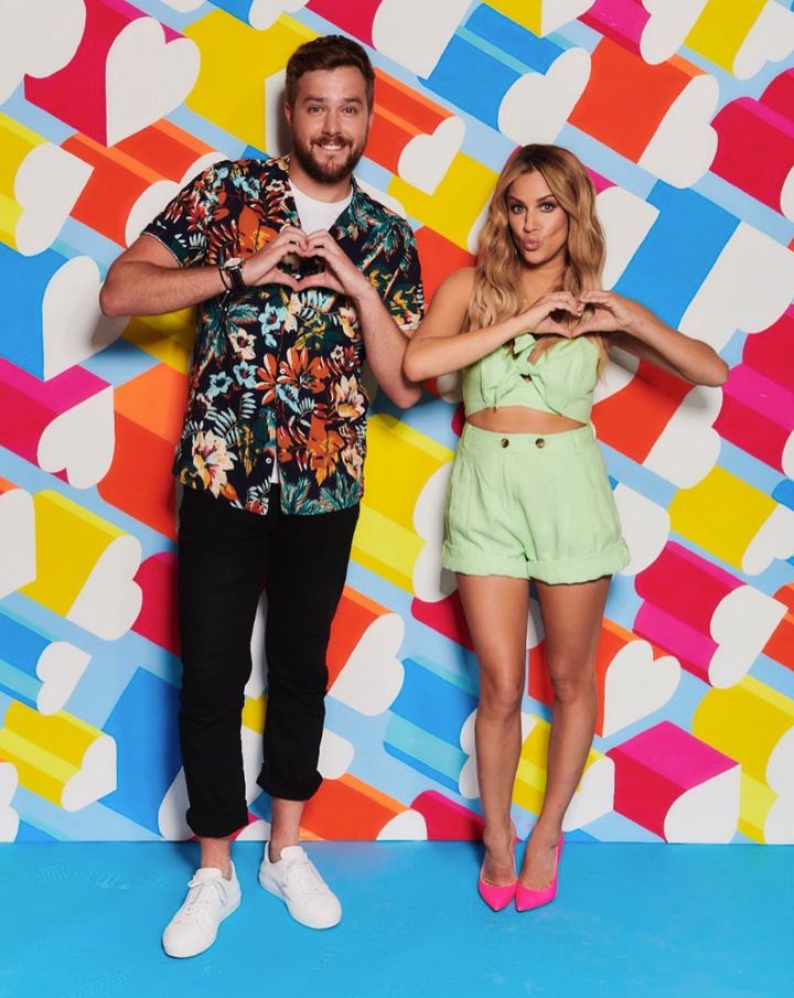 Narrator Iain Stirling and presenter Caroline Flack