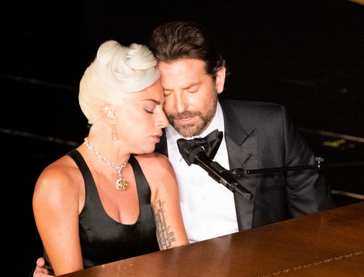 Lady Gaga and Bradley Cooper perform "Shallow" from "A Star Is Born" at the Oscars. 