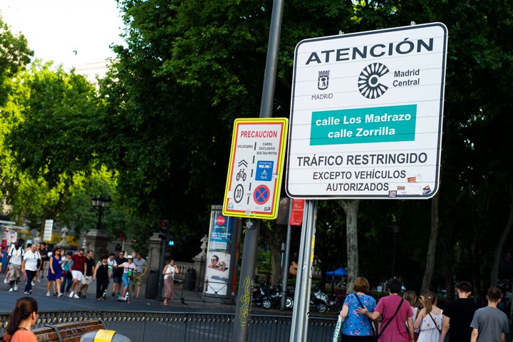 Una señal de Madrid Central.