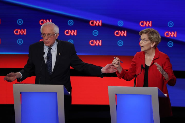 Sens. Bernie Sanders (I-Vt.) and Elizabeth Warren (D-Mass.) made similar arguments about health care during the Democratic primary debate in Detroit on Tuesday. 