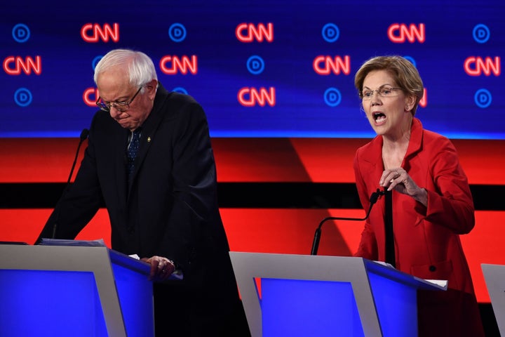 Sens. Bernie Sanders and Elizabeth Warren appeared to stick to their script of civility with each other.