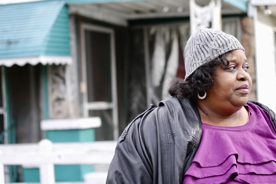 Activist Keisha Brown in front of her house in Harriman Park in Birmingham, Alabama.