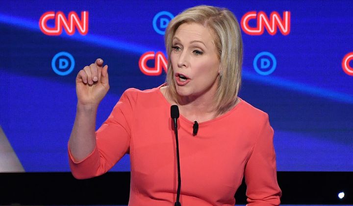 Sen. Kirsten Gillibrand (D-N.Y.) challenged former Vice President Joe Biden to explain remarks he made questioning whether families should have two parents working outside the house. 