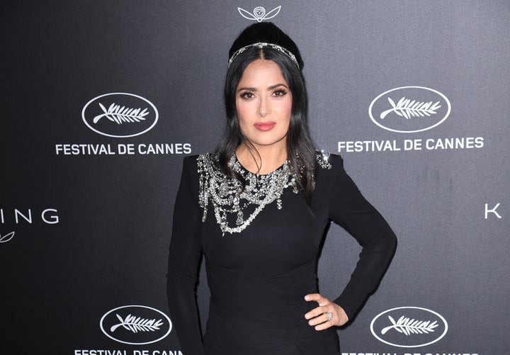 Salma Hayek attending the Kering and Cannes Film Festival official dinner, during the 72nd Cannes Film Festival.