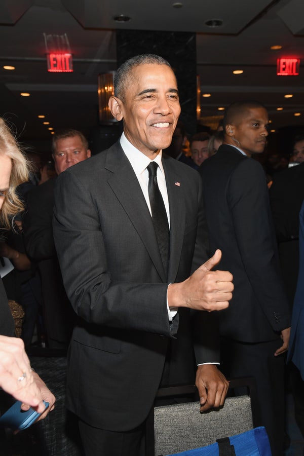 Obama attends the 2019 Robert F. Kennedy Human Rights Ripple Of Hope Awards.