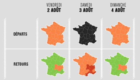 Pour le chassé-croisé d’août et son samedi “noir”, les routes et les horaires à