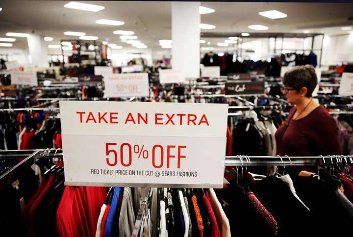 A woman shops at a Sears store in Oakville, Ont., Oct. 6, 2017.