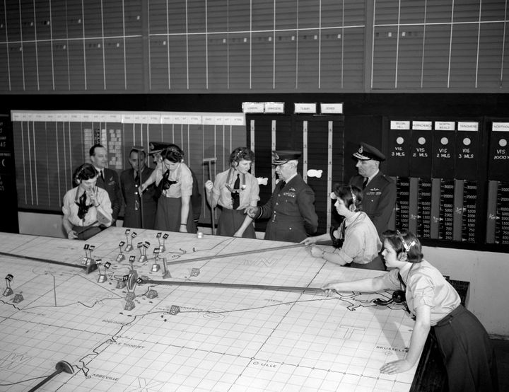 The RAF underground operations room at Uxbridge, which was the nerve centre of fighter command during the Battle of Britain 