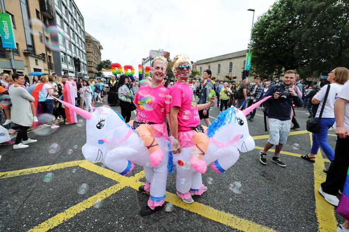 Unicorns at Belfast Pride event.