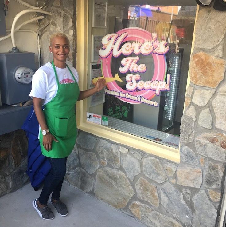 Karin Sellers hopes her new ice cream shop, Here's The Scoop, will double as an incubator for black talent.