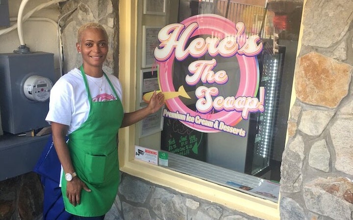 Karin Sellers hopes her new ice cream shop, Here's The Scoop, will double as an incubator for black talent.