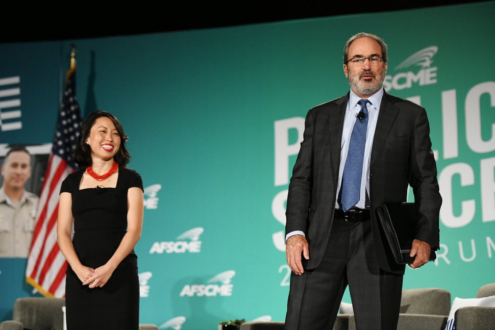 HuffPost's Amanda Terkel and the Nevada Independent's Jon Ralston at the AFSCME Forum on Public Service on Saturday in Las Ve