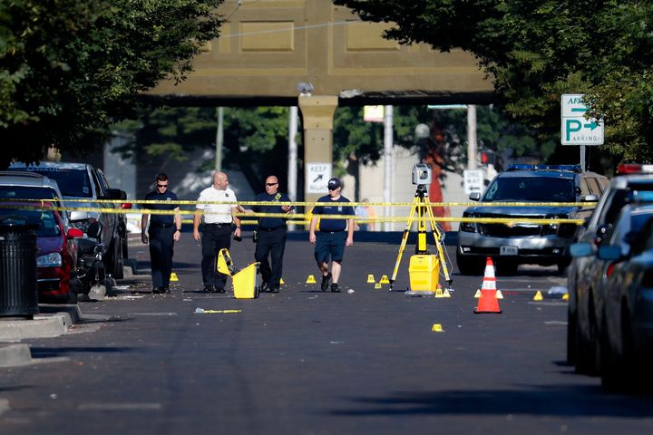 The scene of the shooting on Dayton.