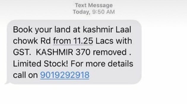 Article 370: The Truth Behind Viral SMS Offering Land For Sale In