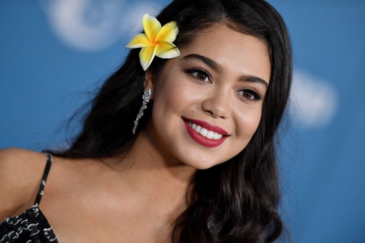 Auli'i Cravalho arrives at the premiere of "Ralph Breaks The Internet."