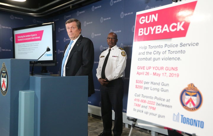 Toronto police Chief Mark Saunders and Mayor John Tory announced a gun buyback program for residents of Toronto earlier this year.