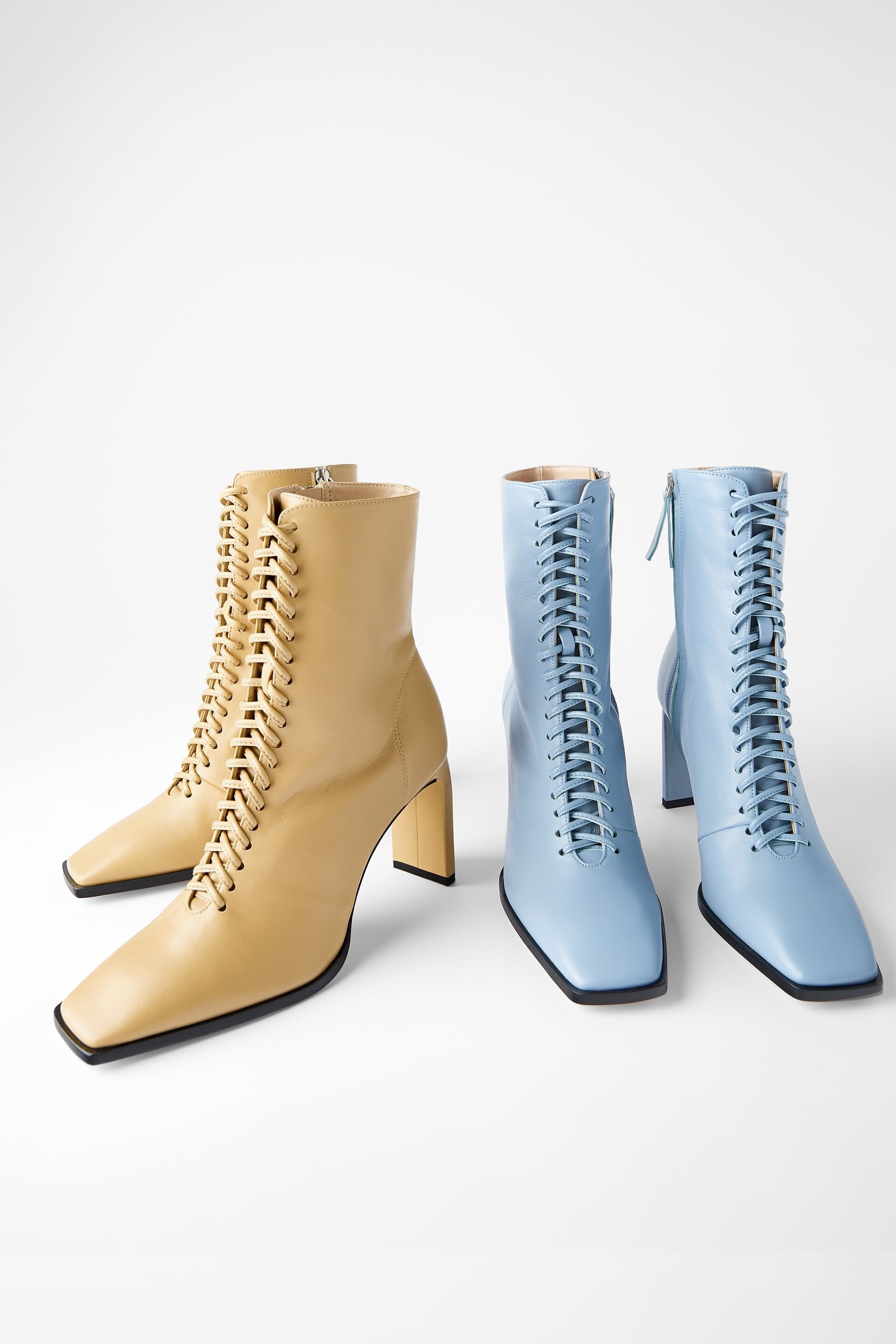 zara blue lace up boots