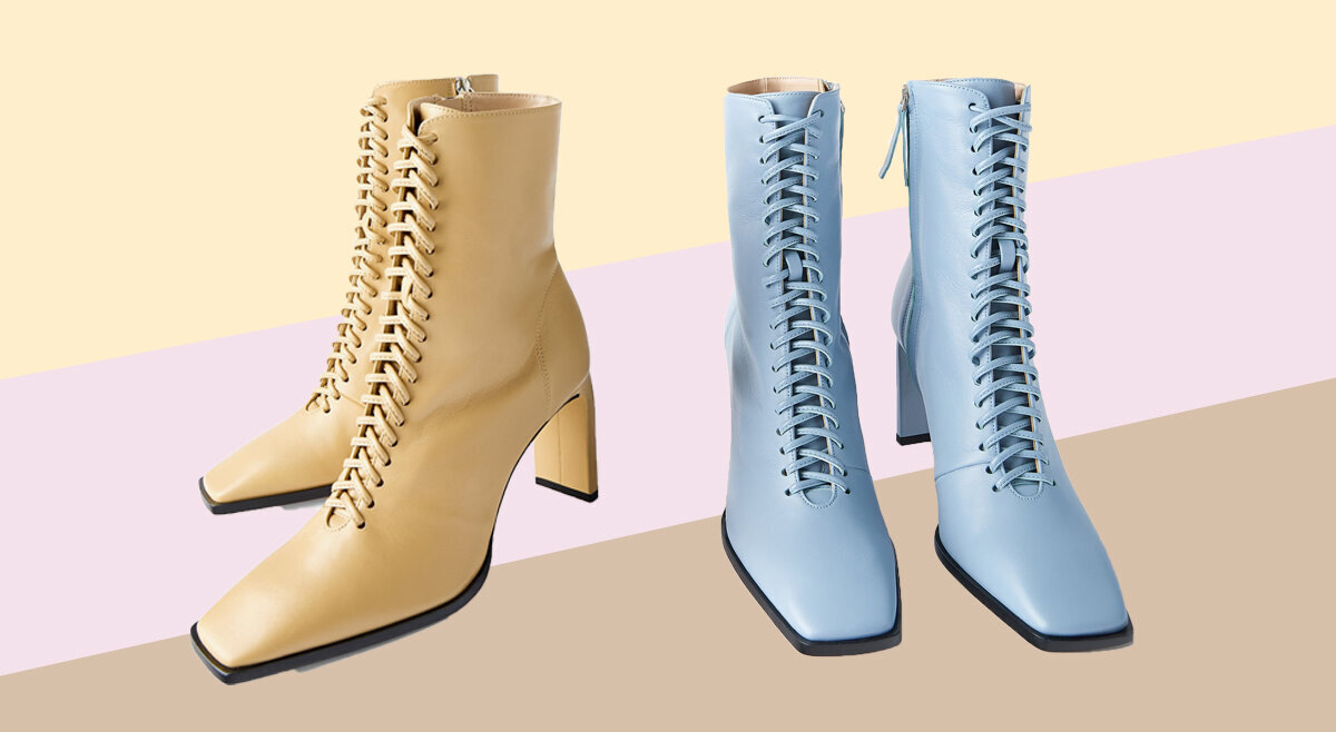 zara blue lace up boots