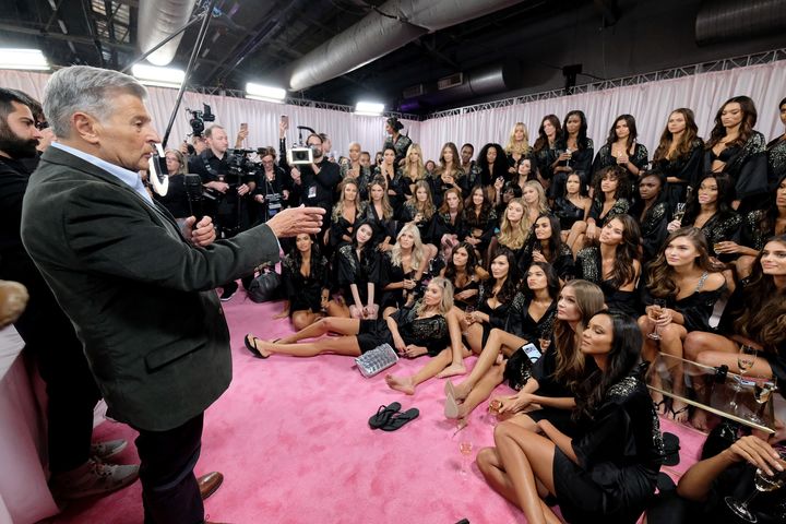 Ed Razek, backstage at the 2018 Victoria's Secret runway show.