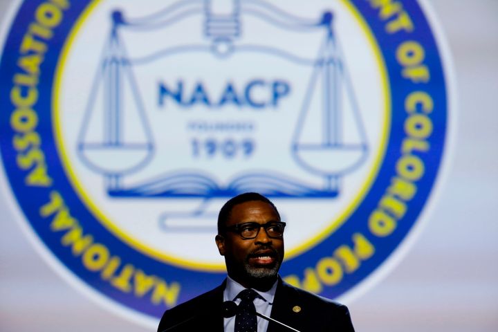 Derrick Johnson, president and CEO of the NAACP, addresses the organization at its national convention in July 2019.