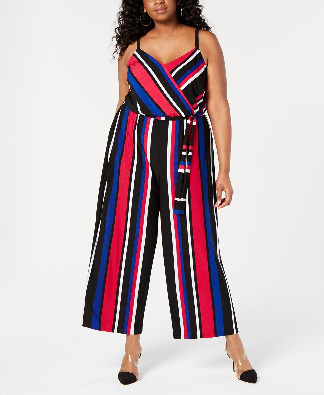 pinstripe jumpsuit plus size