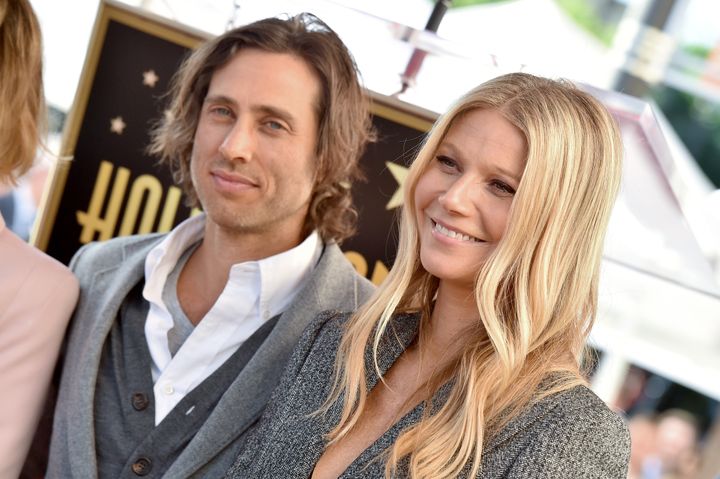 Falchuk and Paltrow attend the ceremony honoring Ryan Murphy with a star on the Hollywood Walk of Fame on Dec. 4, 2018, in Hollywood.