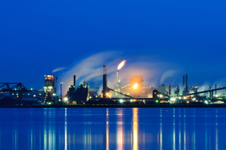 Steelworks on the shore of Lake Ontario in Hamilton, Ont.