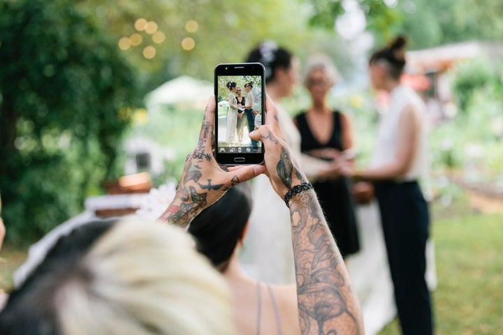 You might get a great photo, but you might really piss off the couple — or their photographer.