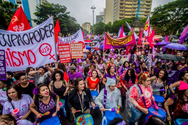 Marcha das Mulheres em março de 2019, em São