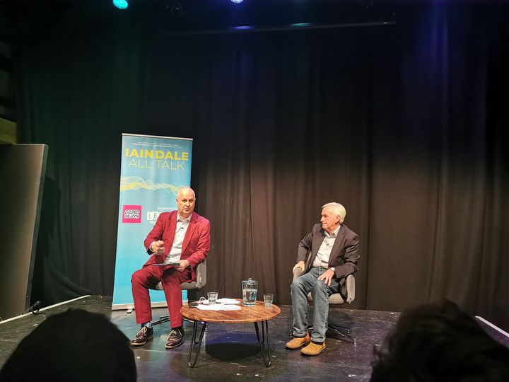 Shadow chancellor John McDonnell (left) during an interview with journalist Iain Dale at the Edinburgh Fringe Festival
