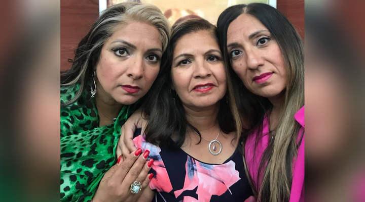 Jeeti Pooni (left) with her sisters Salakshana Pooni (centre) and Kira Pooni. They were all complainants in a sexual assault trial. 