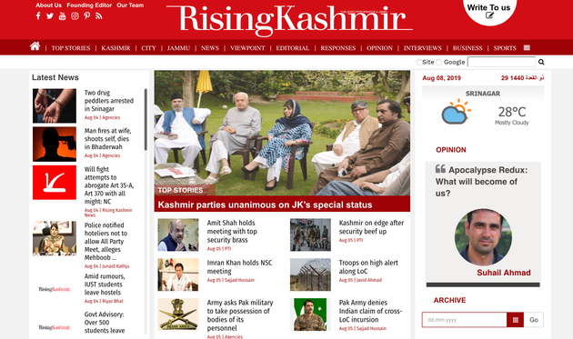 Kashmir's News Outlets Remain Muzzled As Shutdown Enters Day