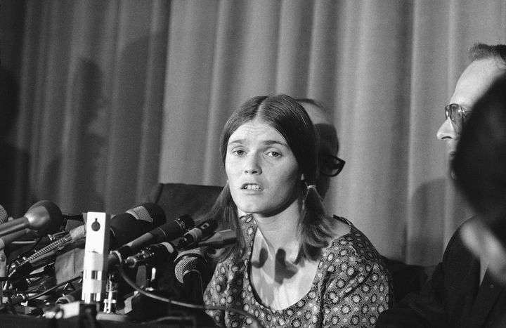 Linda Kasabian, at a press conference she held at end of her 18 days on stand as a prosecution witness in the Sharon Tate Murder trial in 1970