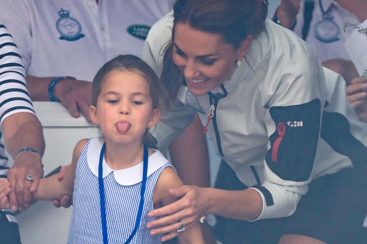 Princess Charlotte with her mum after the race