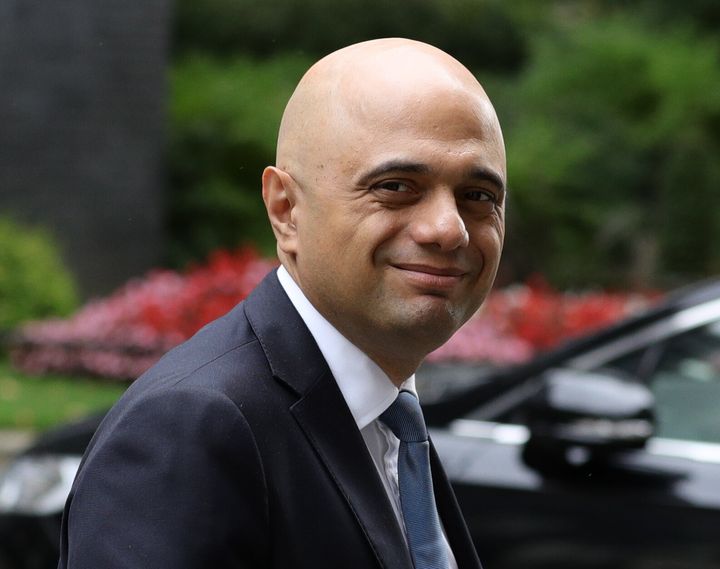 Chancellor of the Exchequer Sajid Javid arrives in Downing Street in London.