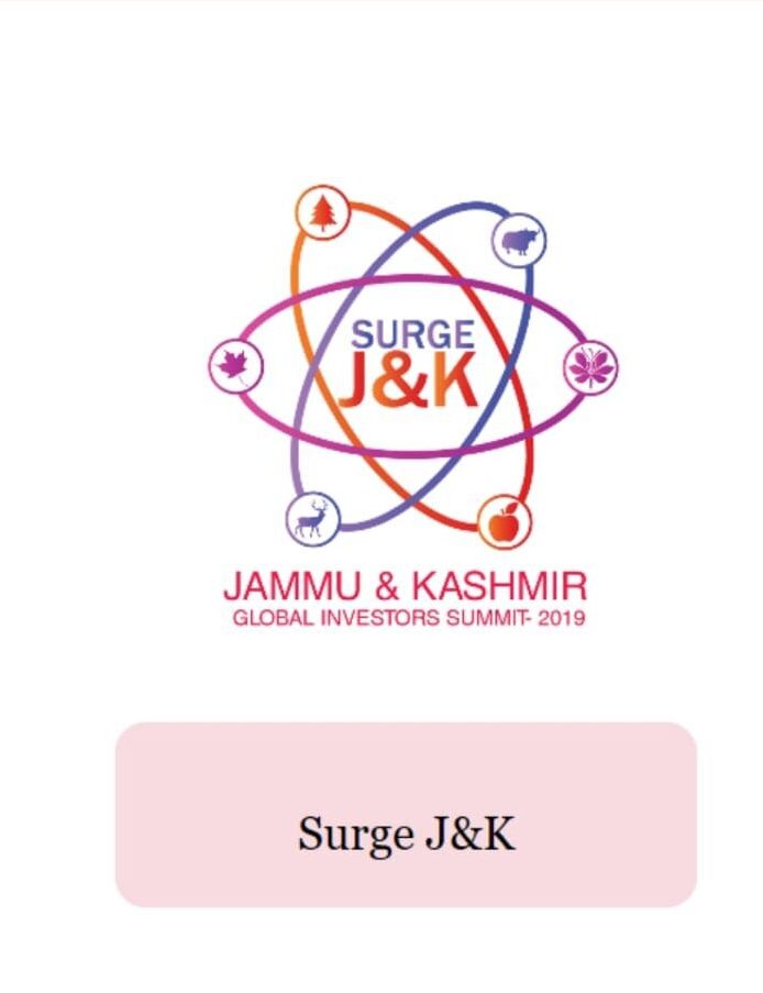 A logo that had been designed for the investor's summit prior to the Article 370 decision.