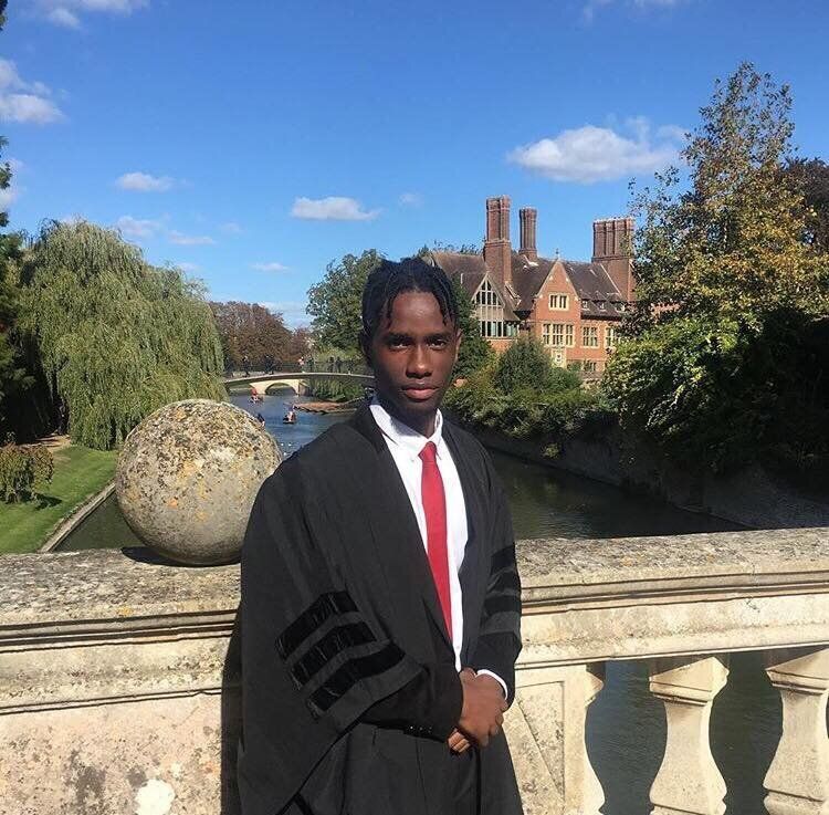 Baker Lubwama in his academic robes at Cambridge University 