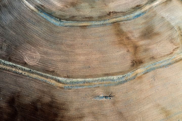 An aerial view of severely drought-affected farmland on July 13, 2019, in Warialda, Australia.