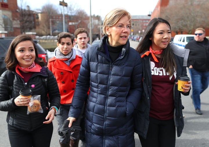 Sen. Elizabeth Warren, a 2020 Democratic presidential candidate, participated in the March for Our Lives in March 2018. She j